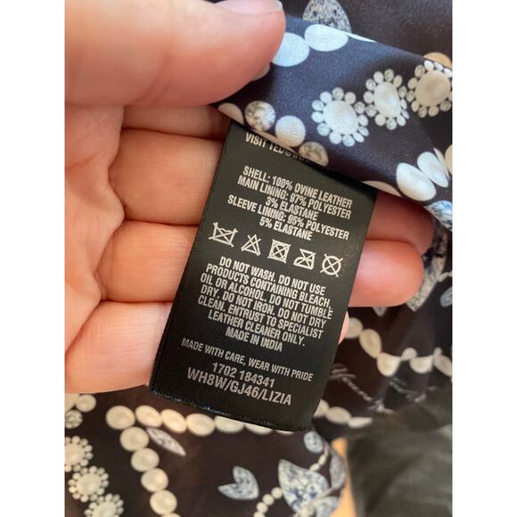 Ted Baker Lizia Leather Biker Jacket Black size 2 (Small) - Picture 8 of 8